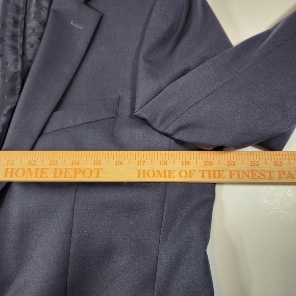 SADDLEBRED 40R Navy Blue Wool Blend Gold Button Blazer Sport Coat Suit Jacket - Picture 9 of 11